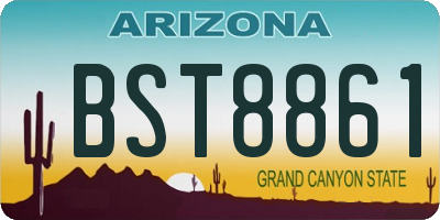 AZ license plate BST8861
