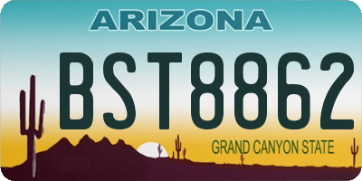 AZ license plate BST8862