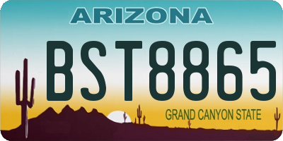 AZ license plate BST8865