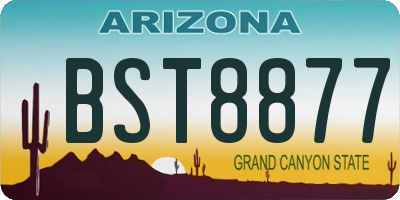 AZ license plate BST8877