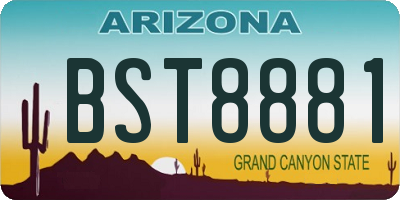 AZ license plate BST8881