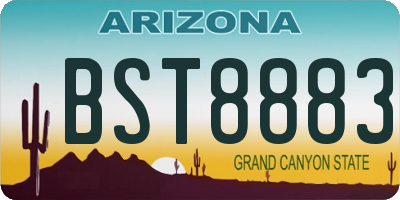 AZ license plate BST8883