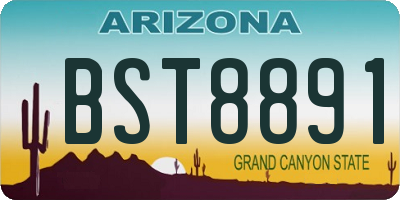 AZ license plate BST8891