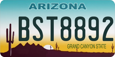 AZ license plate BST8892