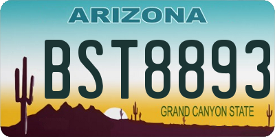 AZ license plate BST8893