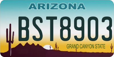 AZ license plate BST8903