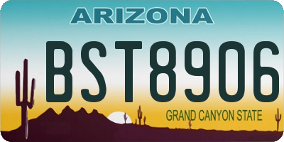AZ license plate BST8906