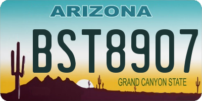 AZ license plate BST8907