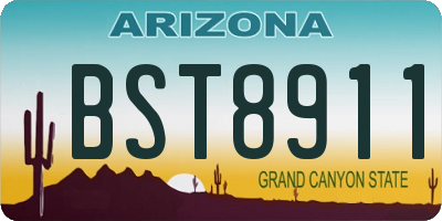 AZ license plate BST8911