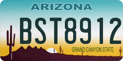 AZ license plate BST8912