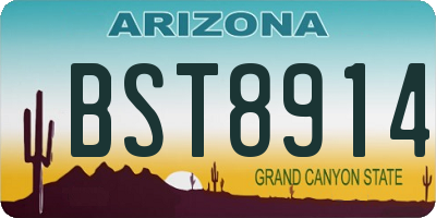 AZ license plate BST8914