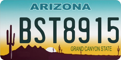 AZ license plate BST8915