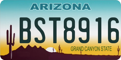 AZ license plate BST8916