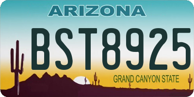 AZ license plate BST8925