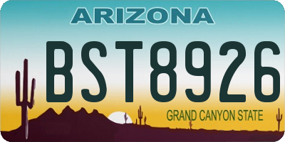 AZ license plate BST8926