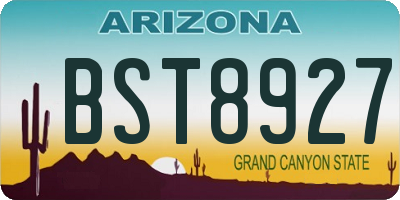 AZ license plate BST8927