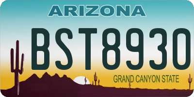 AZ license plate BST8930