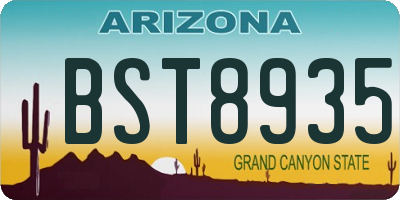 AZ license plate BST8935