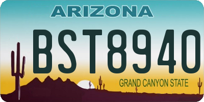 AZ license plate BST8940