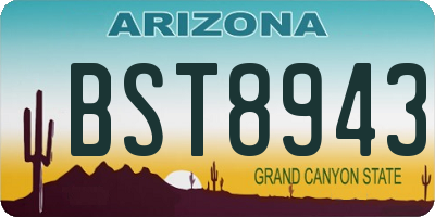 AZ license plate BST8943