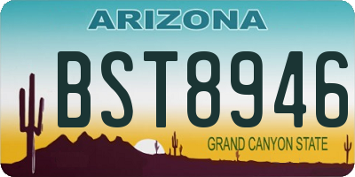 AZ license plate BST8946