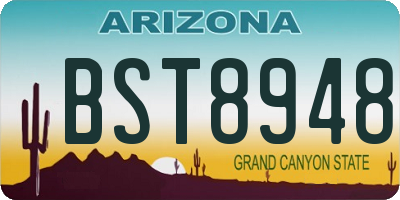 AZ license plate BST8948