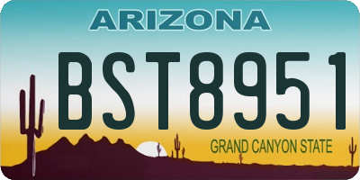 AZ license plate BST8951