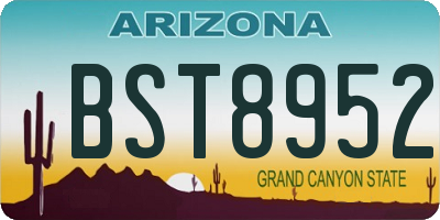 AZ license plate BST8952