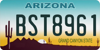 AZ license plate BST8961