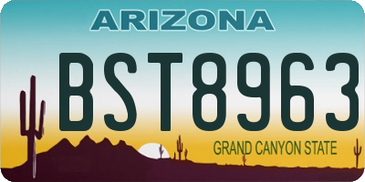 AZ license plate BST8963