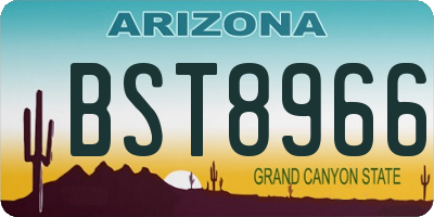 AZ license plate BST8966