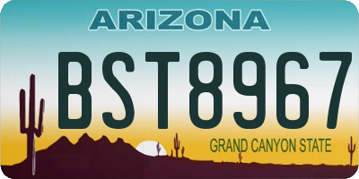 AZ license plate BST8967