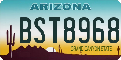 AZ license plate BST8968