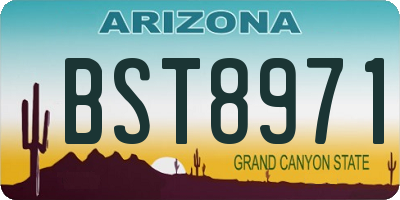 AZ license plate BST8971