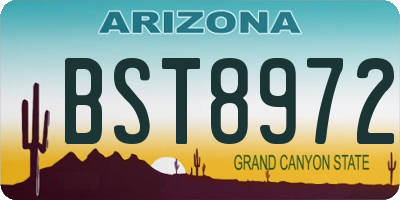 AZ license plate BST8972