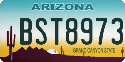 AZ license plate BST8973