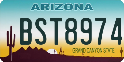 AZ license plate BST8974