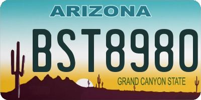 AZ license plate BST8980