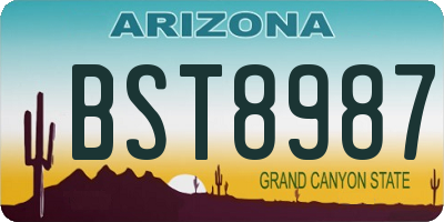 AZ license plate BST8987