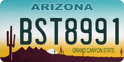 AZ license plate BST8991