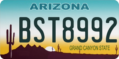 AZ license plate BST8992