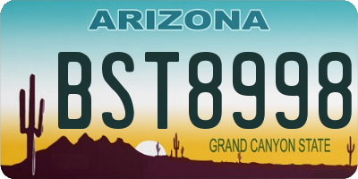 AZ license plate BST8998