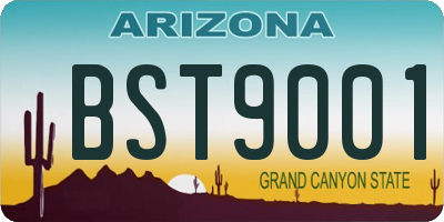 AZ license plate BST9001