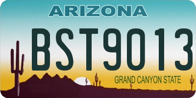 AZ license plate BST9013