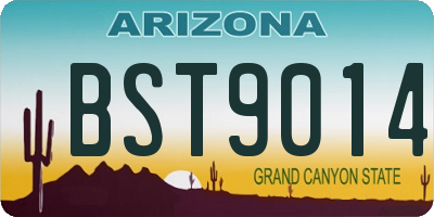 AZ license plate BST9014