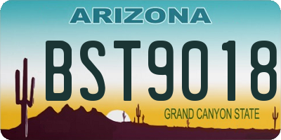 AZ license plate BST9018