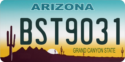 AZ license plate BST9031