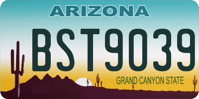 AZ license plate BST9039