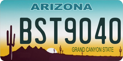 AZ license plate BST9040