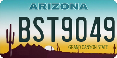 AZ license plate BST9049